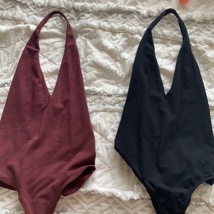 American Apparel Halter Bodysuits